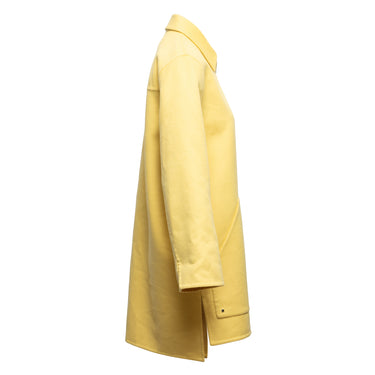Yellow Akris Mimoa Virgin Wool Zip Coat Size US 4