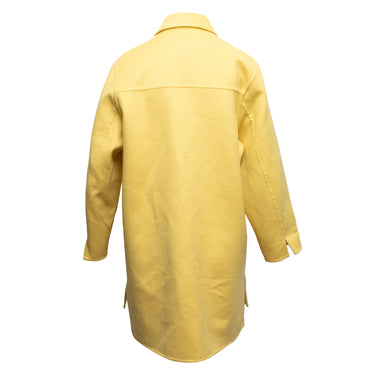 Yellow Akris Mimoa Virgin Wool Zip Coat Size US 4