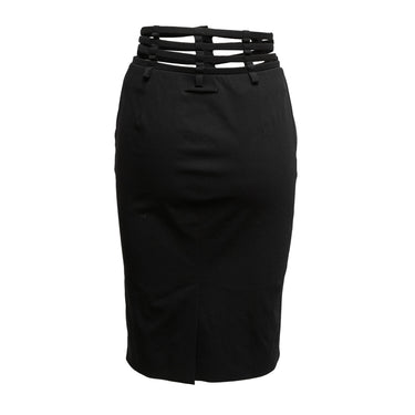 Vintage Black Jean Paul Gaultier Femme Cage Pencil Skirt Size US 4