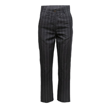 Navy & White Loewe Wool Pinstriped Pants Size EU 34 - Designer Revival