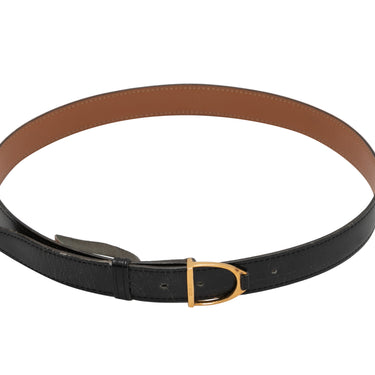 Black Hermes Skinny Leather Belt Size US XS - Designer Revival