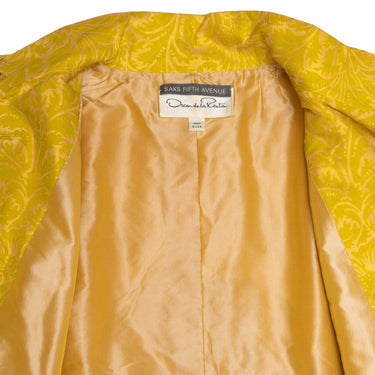 Yellow & Multicolor Oscar de la Renta 2003 Embroidered Jacket Size US 4 - Designer Revival