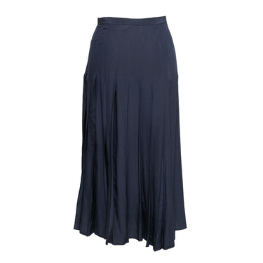 Vintage Navy Chanel Silk Maxi Skirt Size FR 44 - Designer Revival