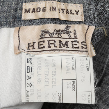 Grey Hermes Wide-Leg Pants Size EU 52 - Designer Revival