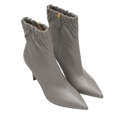Grey Gianvito Rossi Alina Pointed-Toe Ankle Boots Size 39