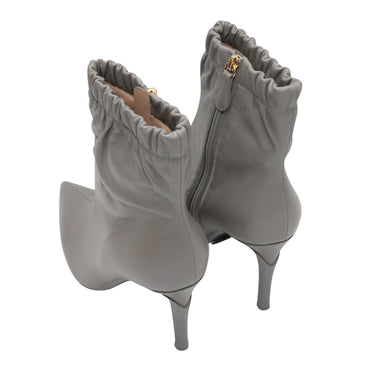 Grey Gianvito Rossi Alina Pointed-Toe Ankle Boots Size 39