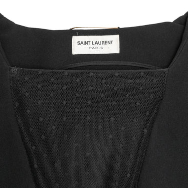 Black Saint Laurent Leather & Mesh-Accented Dress Size US XS - Designer Revival