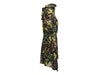 Black & Multicolor Prada Silk Floral Print Dress