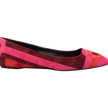 Pink & Multicolor Roger Vivier Suede Color Block Flats Size 39