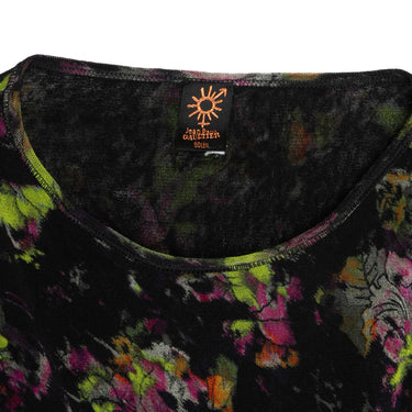 Black & Multicolor Jean Paul Gaultier Soleil Mesh Floral Print Top Size US S - Designer Revival