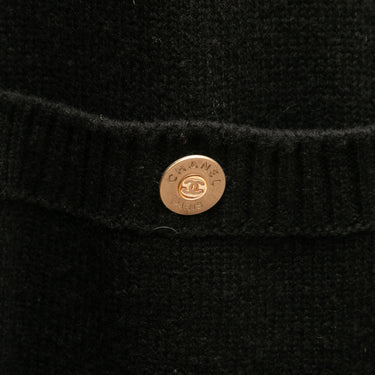 Black Chanel Fall/Winter 2009 Short Sleeve Cashmere Dress Size FR 50 - Designer Revival