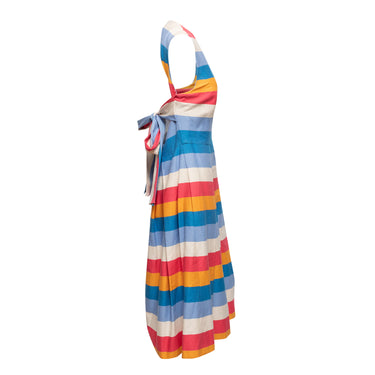 Multicolor Carolina Herrera Striped Open Back Dress Size US 14
