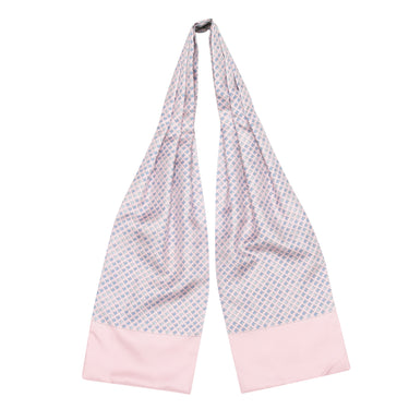 Light Pink & Light Blue Hermes Horse Print Silk Tie - Designer Revival