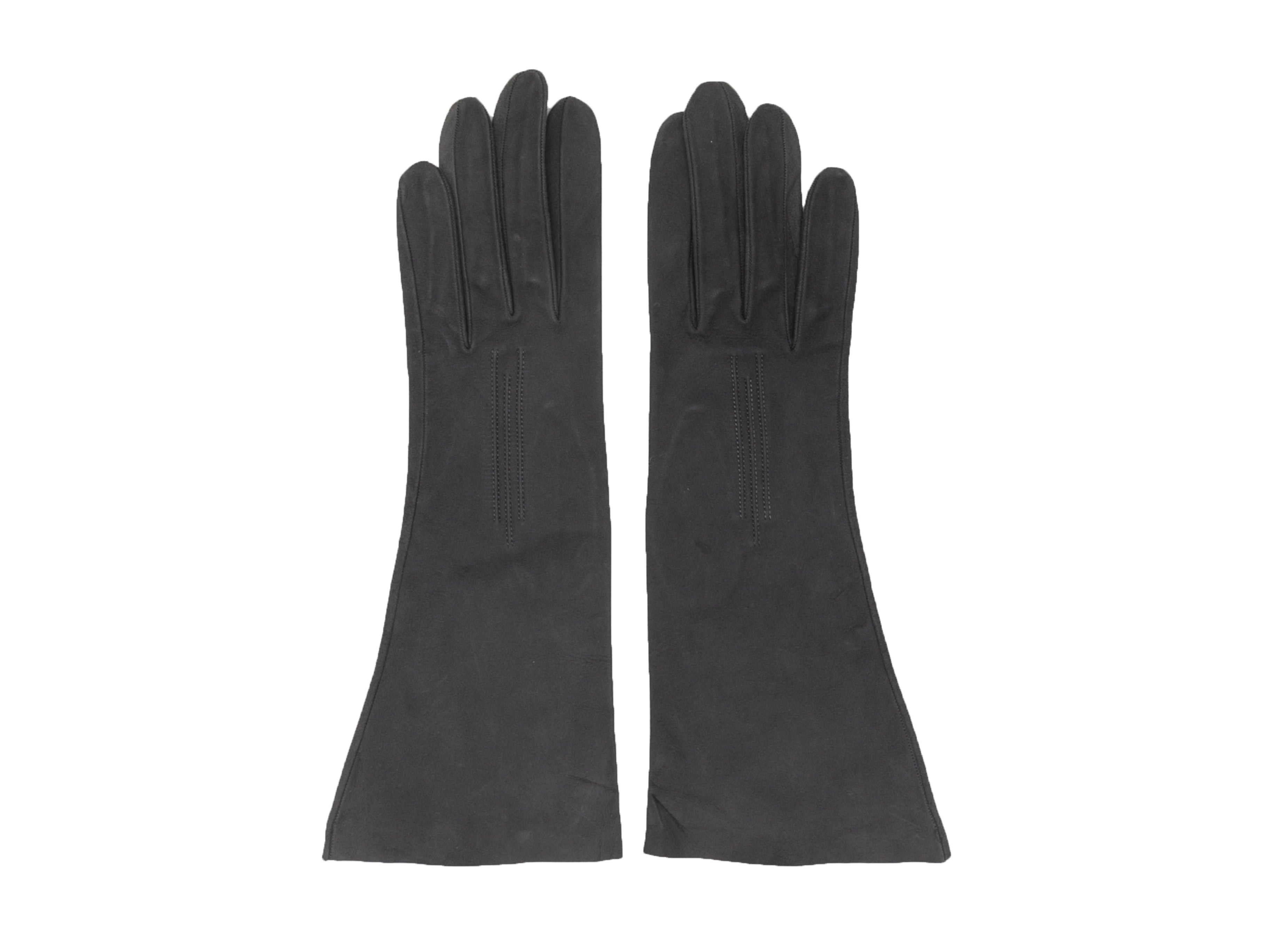 Vintage Grey Hermes Suede Gloves Size US XS - Designer Revival