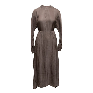 Grey Prada 2019 Silk Long Sleeve Dress Size US M - Designer Revival