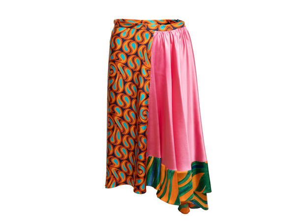 Pink & Multicolor Marni Printed Asymmetrical Skirt