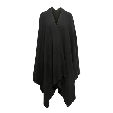 Black Chanel Wool Shawl Cape Size O/S