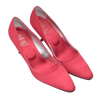 Pink Roger Vivier Satin Pointed-Toe Comma Heels Size 39 - Atelier-lumieresShops Revival