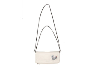 White & Silver Zadig & Voltaire Jordi Edition Shoulder Bag