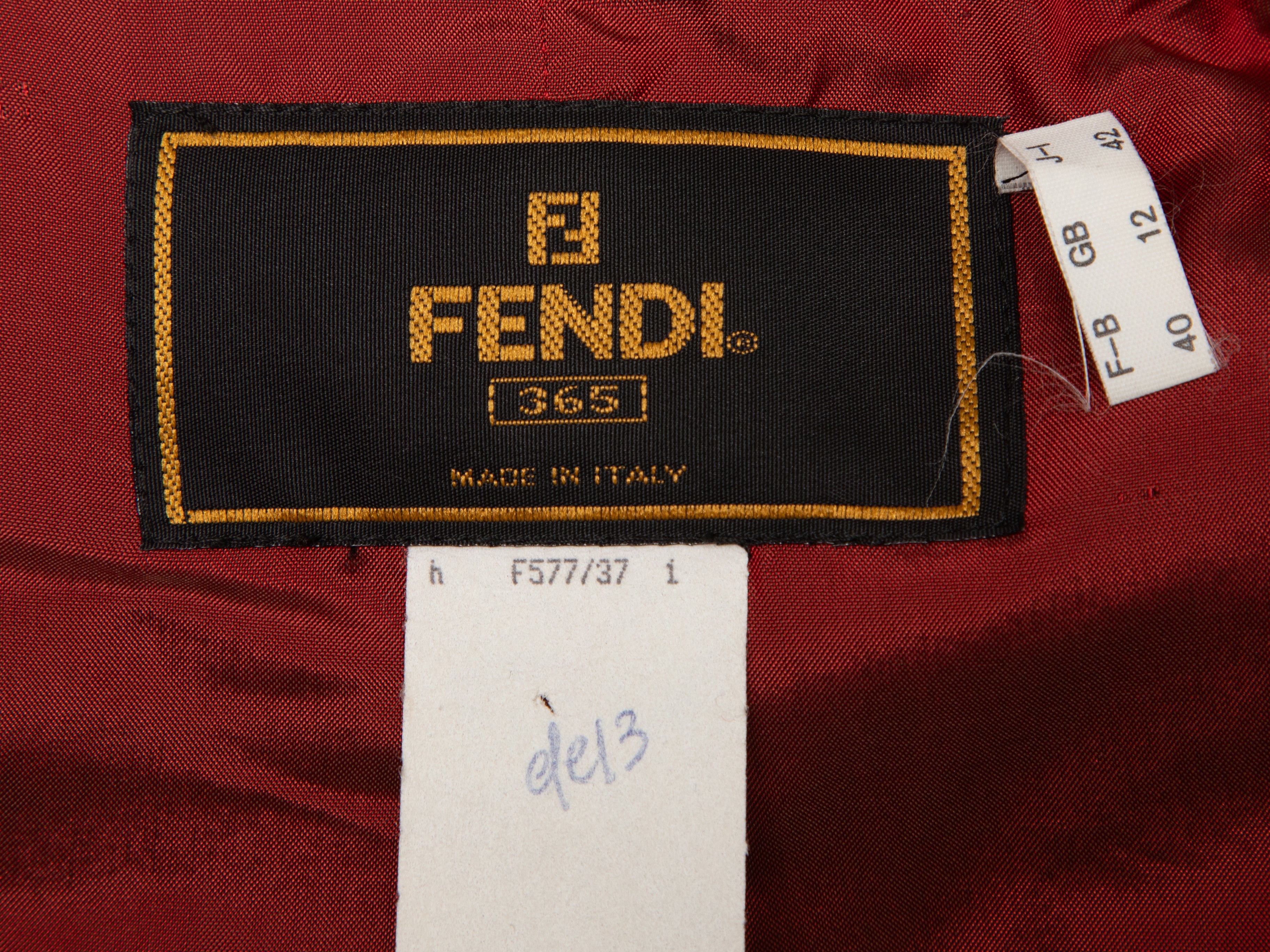 Vintage Red Fendi Jacquard Jacket Size EU 40 - Designer Revival
