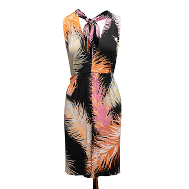 Black & Multicolor Emilio Pucci Feather Print Dress Size IT 38 - Atelier-lumieresShops Revival