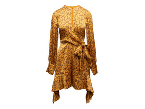 Mustard & Multicolor Jonathan Simkhai Silk Floral Print Dress