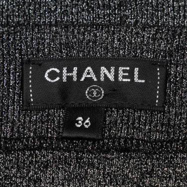 Grey Chanel Spring/Summer 2017 Jeweled Knit Top Size FR 36 - Designer Revival