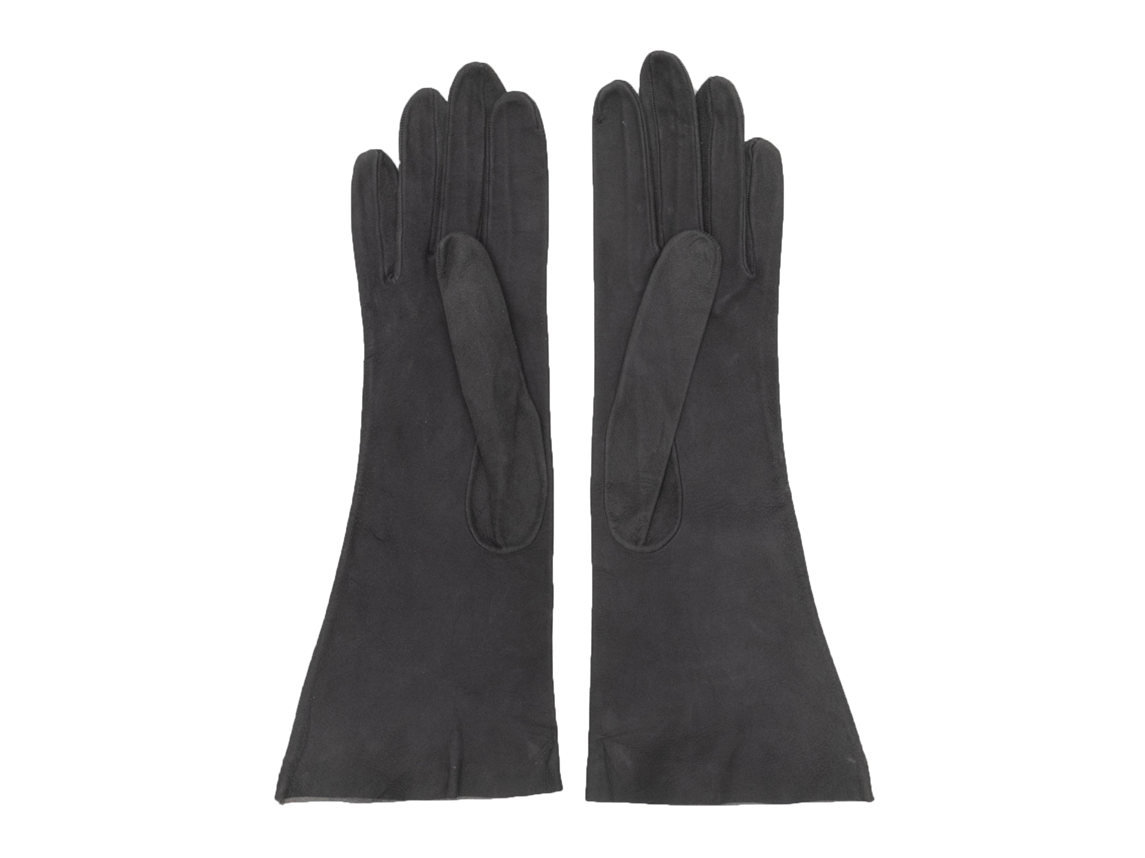 Vintage Grey Hermes Suede Gloves Size US XS - Designer Revival