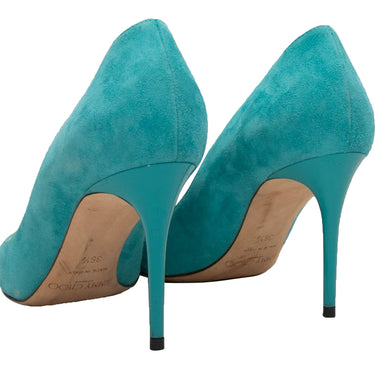 Turquoise Jimmy Choo Esme Suede Pumps Size 6.5