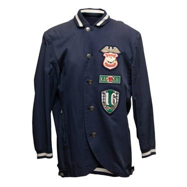 Vintage Navy & Multicolor Kansai Yamamoto Patch-Embellished Jacket Size US M - Designer Revival