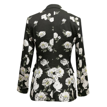 Black & Multicolor Alice + Olivia Floral Print Blazer Size US 4