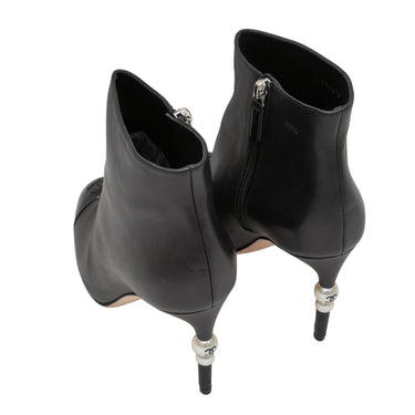 Black Chanel Cap-Toe Faux Pearl-Accented Ankle Boots onto Size 39 - Atelier-lumieresShops Revival