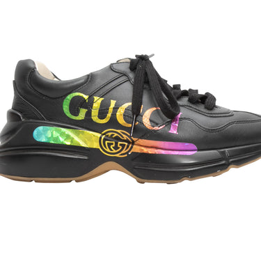 Black & Multicolor Gucci Rhyton Sneakers Size 38.5