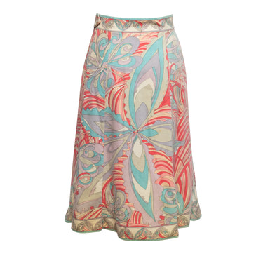 Vintage Lavender & Multicolor Emilio Pucci 60s Velvet Printed Skirt Size US 8 - Atelier-lumieresShops Revival