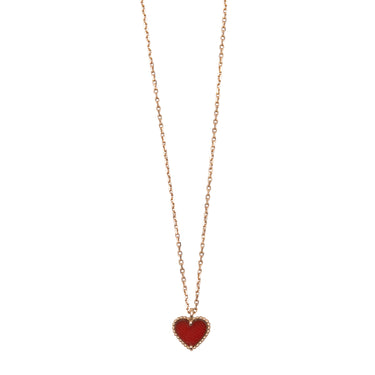 18K Yellow Gold Van Cleef & Arpels Sweet Alhambra Heart Necklace - Designer Revival