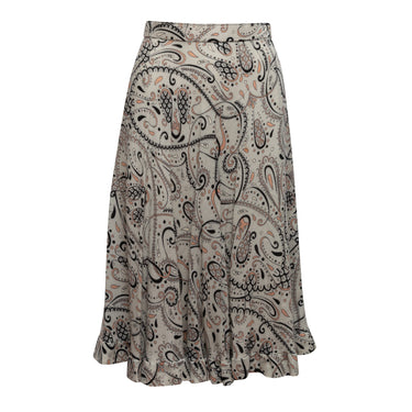 Vintage Gray & Multicolor Emilio Pucci Paisley Print Midi Skirt Size M - Designer Revival