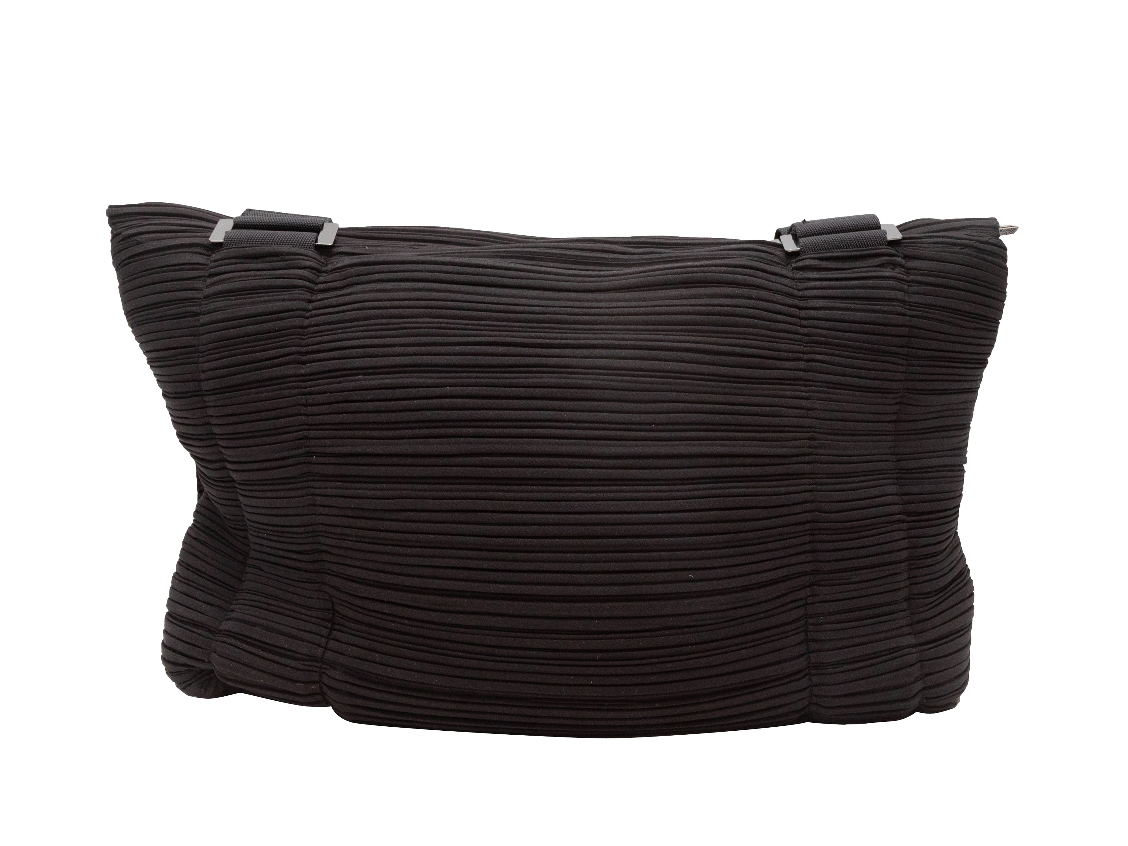 Black Pleats Please Issey Miyake Plisse Shoulder Bag