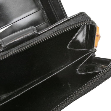 Vintage Black Gucci Patent Leather Zip Wallet