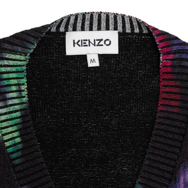 Black & Multicolor Kenzo Floral Print Cardigan Size US M - Designer Revival