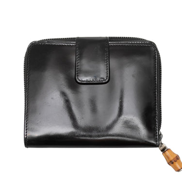Vintage Black Gucci Patent Leather Zip Wallet