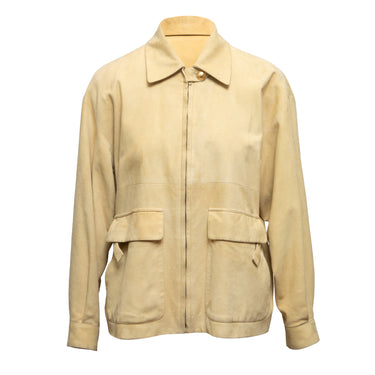 Vintage Light Yellow Gucci Suede Jacket Size IT 40 - Designer Revival