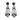 White & Multicolor Bavna Moonstone & Emerald Drop Earrings