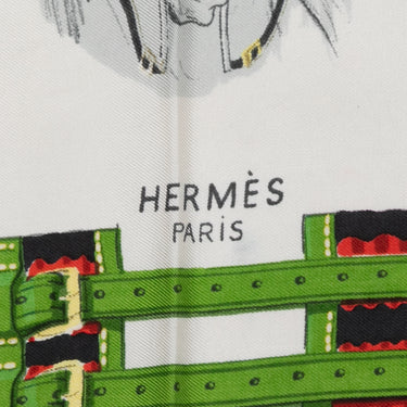 White & Multicolor Hermes Panache & Fantaisie Motif Printed Silk Scarf - Designer Revival