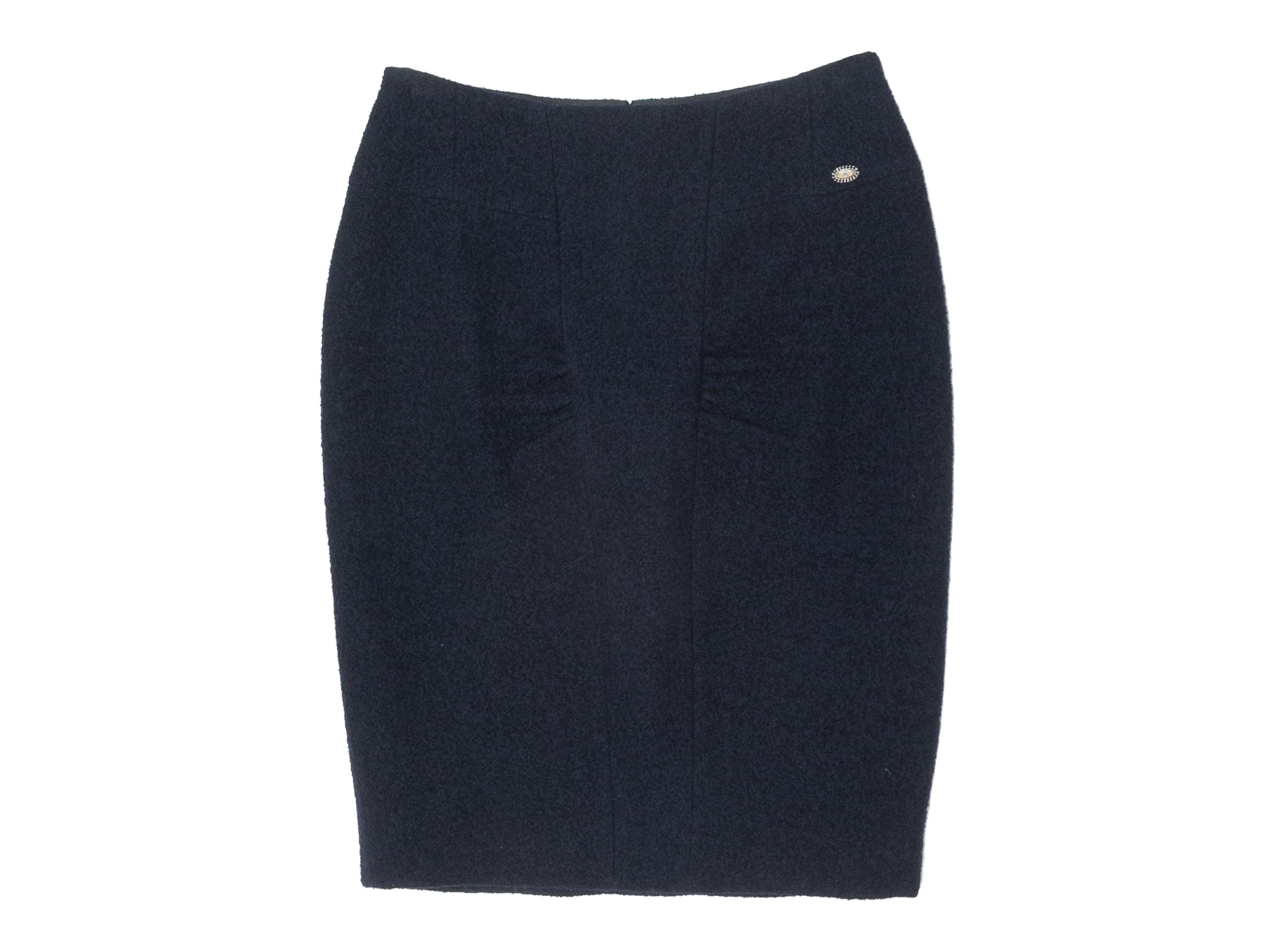 Navy Chanel Fall/Winter 2008 Wool Pencil Skirt Size EU 36 - Designer Revival