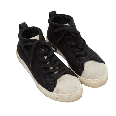 Black & White James Perse Wool High-Top Sneakers Size 38