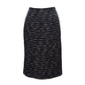 Navy & White Chanel Creations Striped Wool Skirt Size US 6 - Designer Revival