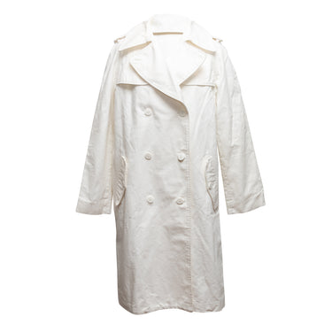 White D&G Cotton Trench Coat Size IT 44 - Atelier-lumieresShops Revival