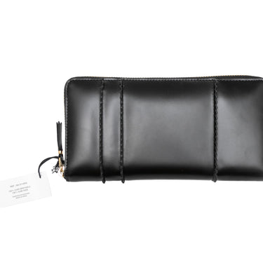 Black Comme Des Garcons Leather Continental Wallet
