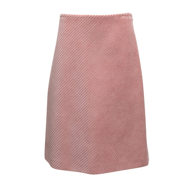Light Pink Prada 2021 Velvet A-Line Skirt Size IT 44 - Designer Revival