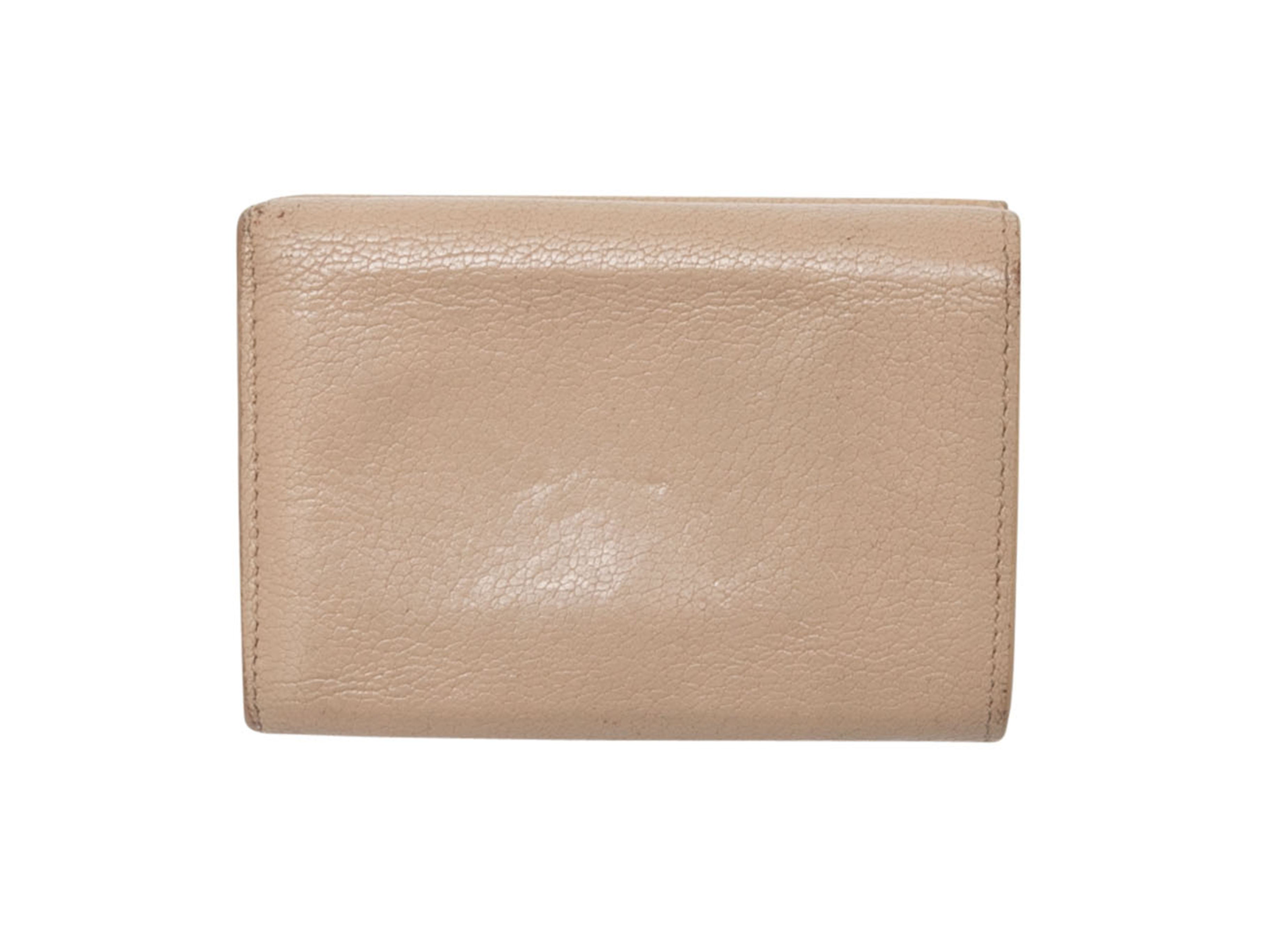 Beige Balenciaga Neo Classic Mini Leather Wallet - Designer Revival